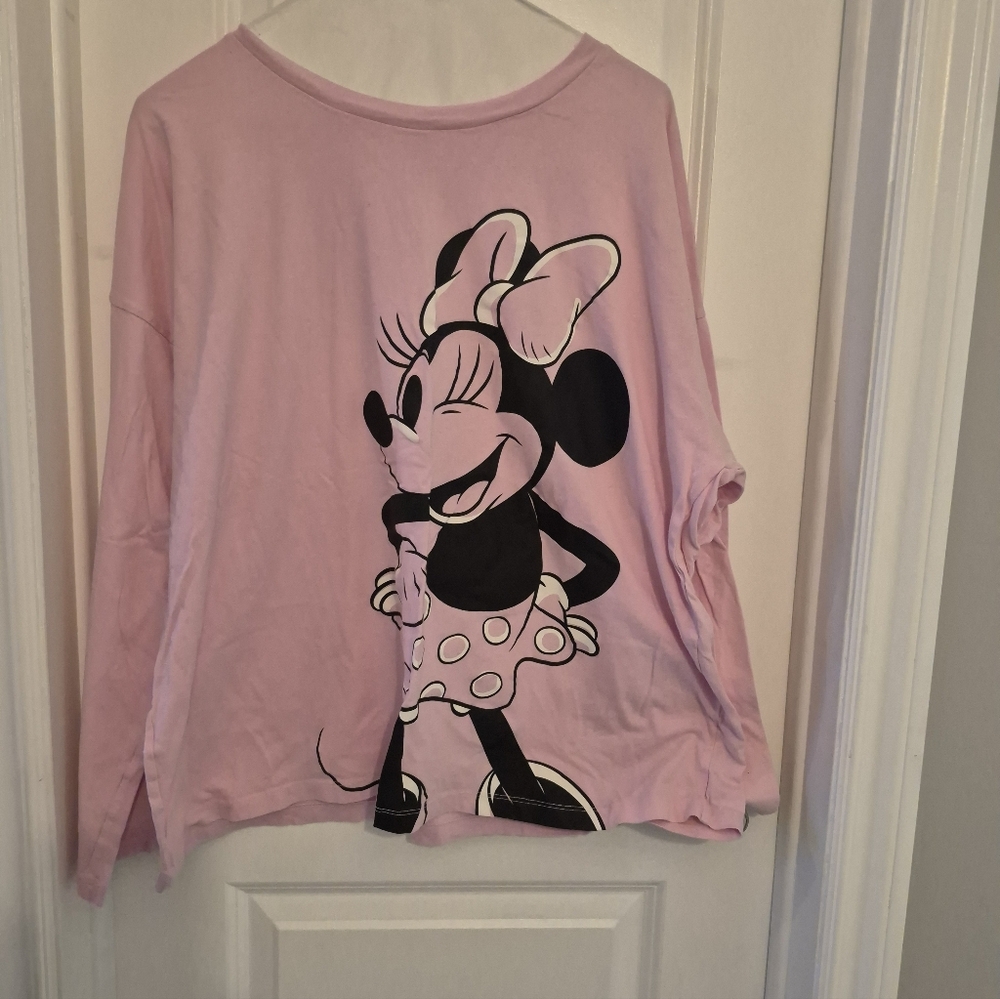 Disney Minnie Mouse Long Sleeve Pink Shirt